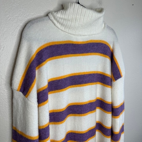 Anthropologie Daily Practice Karigan Midi Sweater Dress XL Striped Turtleneck - Picture 6 of 9